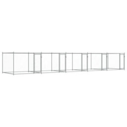 Walplus Grey Dog Cage With Doors 10X2X1.5 M Galvanised Steel Kennel - thumbnail 2