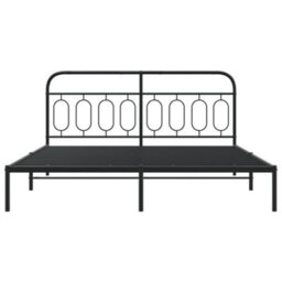 Berkfield Metal Bed Frame Without Mattress With Headboard Black 183X213Cm - thumbnail 4