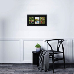 AK Frames 40X20Cm Black Classic Multi Photo Frame With Black Mount - Holds 3 Apertures (3X) 6X4 Photos - thumbnail 3
