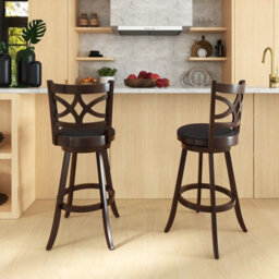 Gainoom Set Of 2 Brown Bar Stools Counter Height Chair Pub Swiveling 29 Inch - thumbnail 4