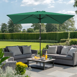 Rinse Bathrooms Outdoor Patio Garden Parasol 3X2M Sun Shade Umbrella Canopy W/crank Tilt Uv Protection Green