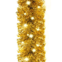 Berkfield Christmas Garland With Led Lights 5 M Gold - thumbnail 6