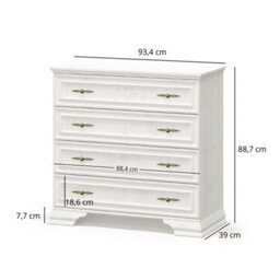 Heze Furniture Irys Chest Of Drawers 4 Tier - Anderson Pine - thumbnail 3