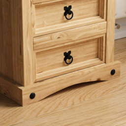 Lassic Vida Designs Corona 5 Drawer Narrow Chest Mexican Solid Waxed Pine (H)950mm (W)480mm (D)350mm - thumbnail 6