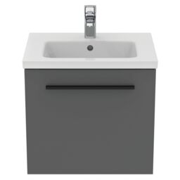 Ideal Standard I.life S Compact Matt Quartz Grey Oak Veneer Wall-Mounted Bathroom Vanity Unit (H) 440mm (W) 500mm - thumbnail 5