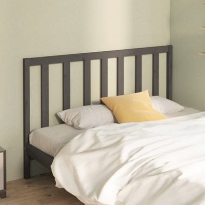 Berkfield Bed Headboard Grey 156X4X100 Cm Solid Wood Pine - image 1
