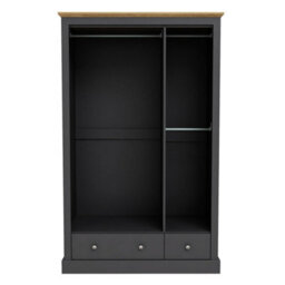 Wyld Haus Ardee 3 Door 2 Drawer Wardrobe In Dark Grey And Natural Oak - thumbnail 3