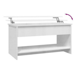 809653 Berkfield Coffee Table High Gloss White 102X50X52,5 Cm Engineered Wood - thumbnail 8