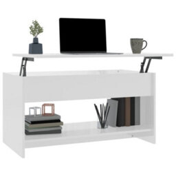 809653 Berkfield Coffee Table High Gloss White 102X50X52,5 Cm Engineered Wood - thumbnail 4