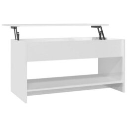 809653 Berkfield Coffee Table High Gloss White 102X50X52,5 Cm Engineered Wood - thumbnail 2