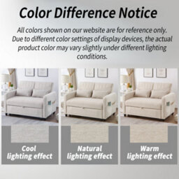 Btm Modern Sleeper Sofa, Pull Out 2 Seater Sofa Bed With Adjustable Backrest And Linen Fabric - thumbnail 4