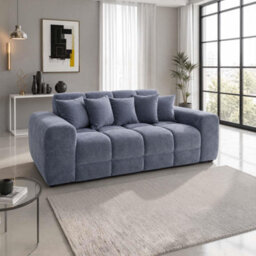 Furnishings For Less UK Jenson Grey 3 Seater Plush Velvet Sofa With Deep Seats - thumbnail 3