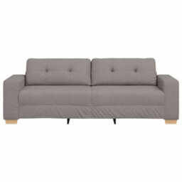 Vidaxl 3-Seater Sofa With Cushion Taupe Fabric - thumbnail 4