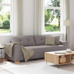 Vidaxl 3-Seater Sofa With Cushion Taupe Fabric - thumbnail 1