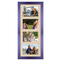 AK Frames 50X20Cm Purple Modern Multi Photo Frame With Ivory Mount - Holds 4 Apertures (4X) 6X4 Photos - thumbnail 1