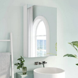 40X60X12Cm  Single Door Mirrored Bathroom Cabinet Storage Cupboard With Adjustable Shelf - thumbnail 3