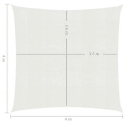 Berkfield Sunshade Sail 160 G/m2 White 4X4 M Hdpe - thumbnail 6