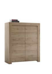 FurniComp LTD Furnicomp Roma 4 Door Oak Effect Tall Sideboard/highboard - thumbnail 3