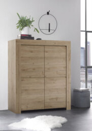 FurniComp LTD Furnicomp Roma 4 Door Oak Effect Tall Sideboard/highboard - thumbnail 1