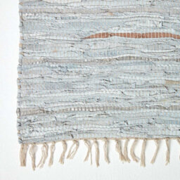 Homescapes Leather Glitter Rug Silver And Natural, 120 X 180 Cm - thumbnail 3