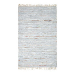 Homescapes Leather Glitter Rug Silver And Natural, 120 X 180 Cm - thumbnail 2