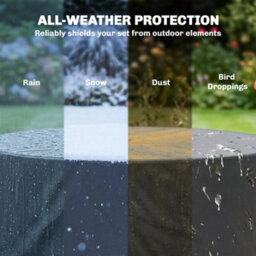 Outsunny Round Garden Furniture Cover Waterproof 214 X 70 Cm, Black - thumbnail 6