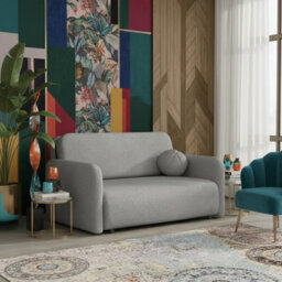 Viva Sun Iii Sofa Bed With Sleeping Function And Storage Compartment Chipboard Metal Legs 150X103X85Cm Grey - thumbnail 1