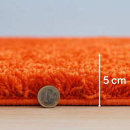 Uetian Orange Shaggy Small Rug For Small Space 5Cm Dense Pile ( Orange 120X170) - thumbnail 3