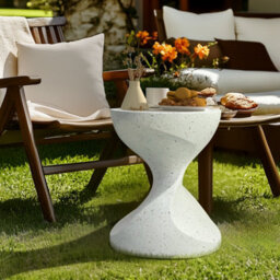 Fativo Unique Lightweight Concrete Accent Table Sofa Side Table Living Room Home Decor 50Cmh - thumbnail 4