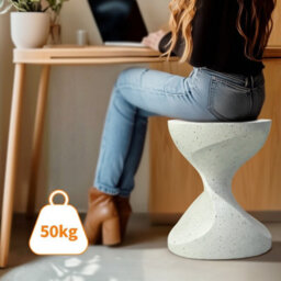 Fativo Unique Lightweight Concrete Accent Table Sofa Side Table Living Room Home Decor 50Cmh - thumbnail 3
