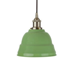Mint Green Lincoln Painted Dome Pendant Light With Brushed Chrome Lamp Holder And Black Round Cable - Se Home