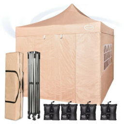 Mcc Direct Maximus 3X3 Heavy Duty Pop Up Beige Gazebo With Sides - thumbnail 5