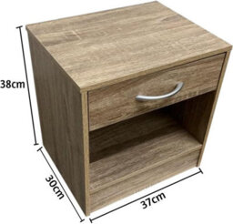 Spot On Dealz Bedside Cabinet Side Table Living Room Bed Side Tables End Small Cabinets Furniture Bedroom Nightstand Oak - thumbnail 2