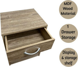 Spot On Dealz Bedside Cabinet Side Table Living Room Bed Side Tables End Small Cabinets Furniture Bedroom Nightstand Oak - thumbnail 4