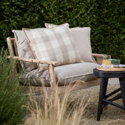 Yard Chesil Check Outdoor Cushion, Natural, 50 X 50Cm - thumbnail 5