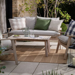 Yard Chesil Check Outdoor Cushion, Natural, 50 X 50Cm - thumbnail 6
