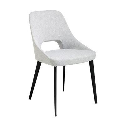 Angel Cerda Stylish Grey Fabric Dining Chair With Black Steel Legs - image 1