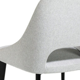 Angel Cerda Stylish Grey Fabric Dining Chair With Black Steel Legs - thumbnail 4