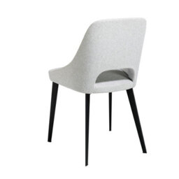 Angel Cerda Stylish Grey Fabric Dining Chair With Black Steel Legs - thumbnail 6