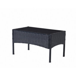 Home Detail 4-Seater Garden Sofa Set With Coffee Table & Bench, Black Rattan - thumbnail 6