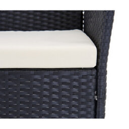 Home Detail 4-Seater Garden Sofa Set With Coffee Table & Bench, Black Rattan - thumbnail 7