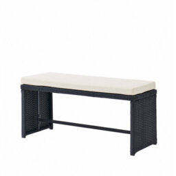 Home Detail 4-Seater Garden Sofa Set With Coffee Table & Bench, Black Rattan - thumbnail 5