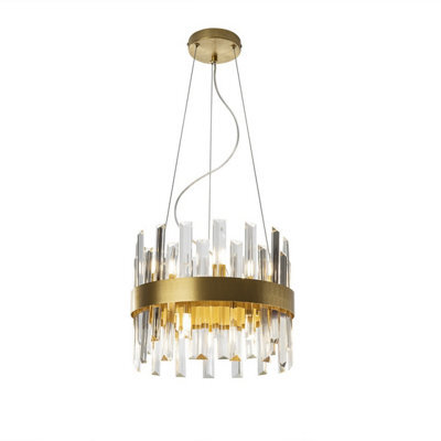 Luminosa Lighting Luminosa Grace 10 Light Pendant Ceiling Light Brushed Gold, Transparent, G9 - Uk Stock - image 1