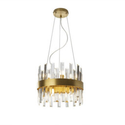 Luminosa Lighting Luminosa Grace 10 Light Pendant Ceiling Light Brushed Gold, Transparent, G9 - Uk Stock - thumbnail 4