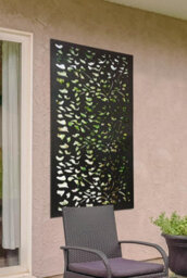 Mirroroutlet Amarelle Extra Large Metal Leaf Design Decorative Garden Screen Mirror 120X60 Cm - thumbnail 2