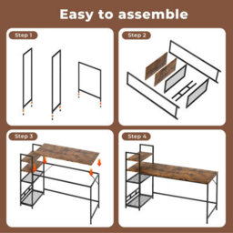 Levede Computer Desk Study Table Home Office Workstation 4-Tier Shelf 160Cm - thumbnail 8