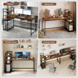 Levede Computer Desk Study Table Home Office Workstation 4-Tier Shelf 160Cm - thumbnail 9