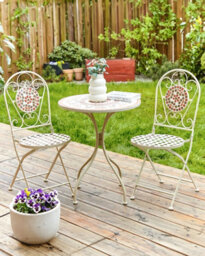 Beliani Set Of 2 Garden Chairs Spello Metal White - thumbnail 2