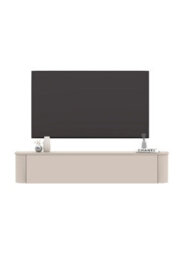 FurniComp LTD Furnicomp Palermo 180Cm Curved Wall Mounted Tv Unit With Flap Door - Cashmere - thumbnail 9