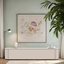 FurniComp LTD Furnicomp Palermo 180Cm Curved Wall Mounted Tv Unit With Flap Door - Cashmere - thumbnail 6
